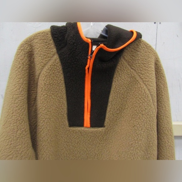 Champion+Todd Snyder Fleece Hoodie Size XL Brown/Orange Half Zip Pullover - Picture 4 of 8